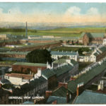 Early to mid-20th century postcard view of Lurgan in which 38 North Street and its extensive outbuildings can be viewed centrally. Image courtesy of Craigavon Museum Services.