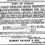 Extract from Belfast Telegraph (dated 2 August 1935) announcing an auction of numbers 45 and 47 High Street on 8 August 1935. Image courtesy of the British Newspaper Archive.